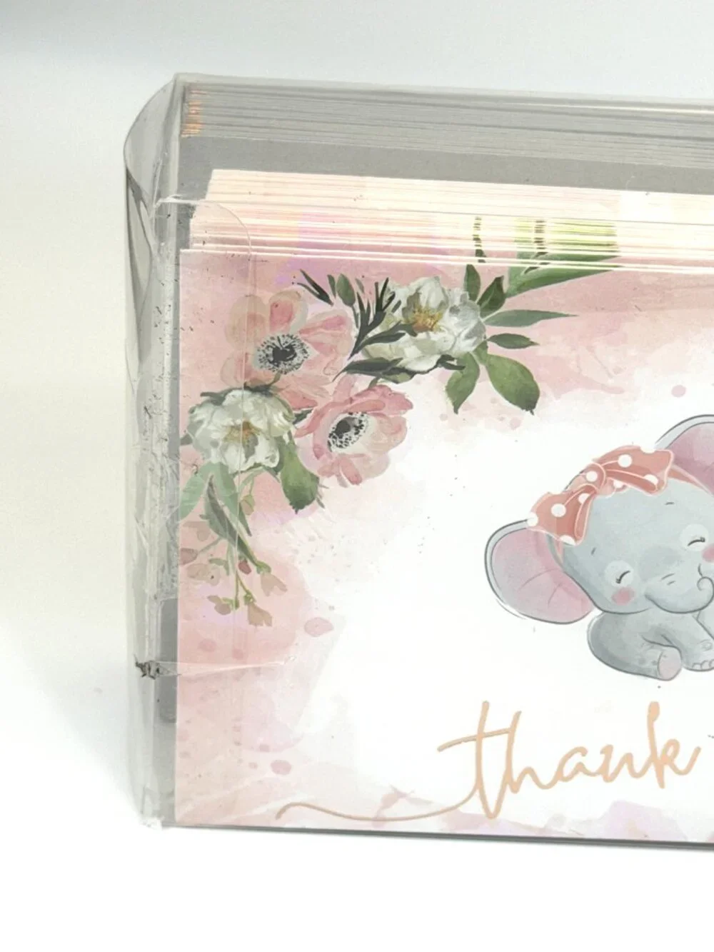 Winoo Design Baby Girl Elephant Thank You Cards 36 Pack New
